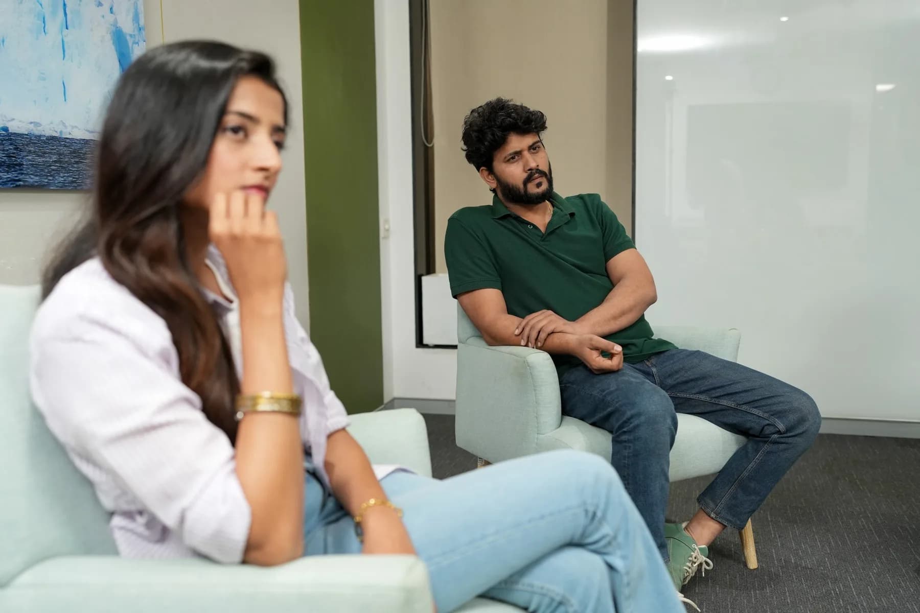 A quiet moment during group therapy